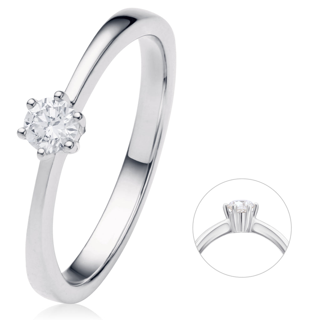0.15 ct Diamant Brillant Ring aus 585er Weißgold von ONE ELEMENT – Bild 1