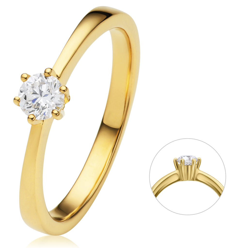 0.2 ct Diamant Brillant Ring aus 585er Gelbgold von ONE ELEMENT – Bild 1