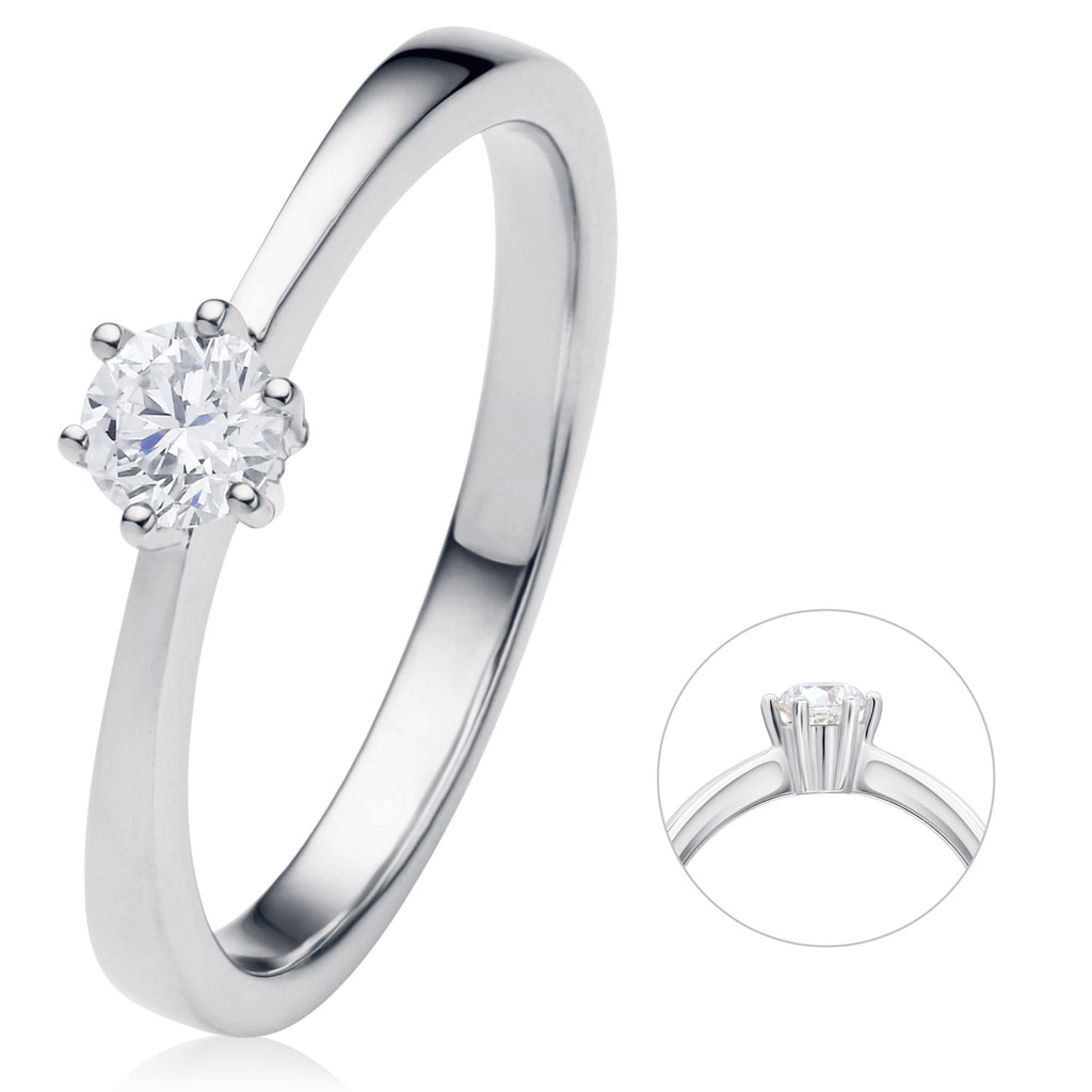 0.2 ct Diamant Brillant Ring aus 585er Weißgold von ONE ELEMENT – Bild 1