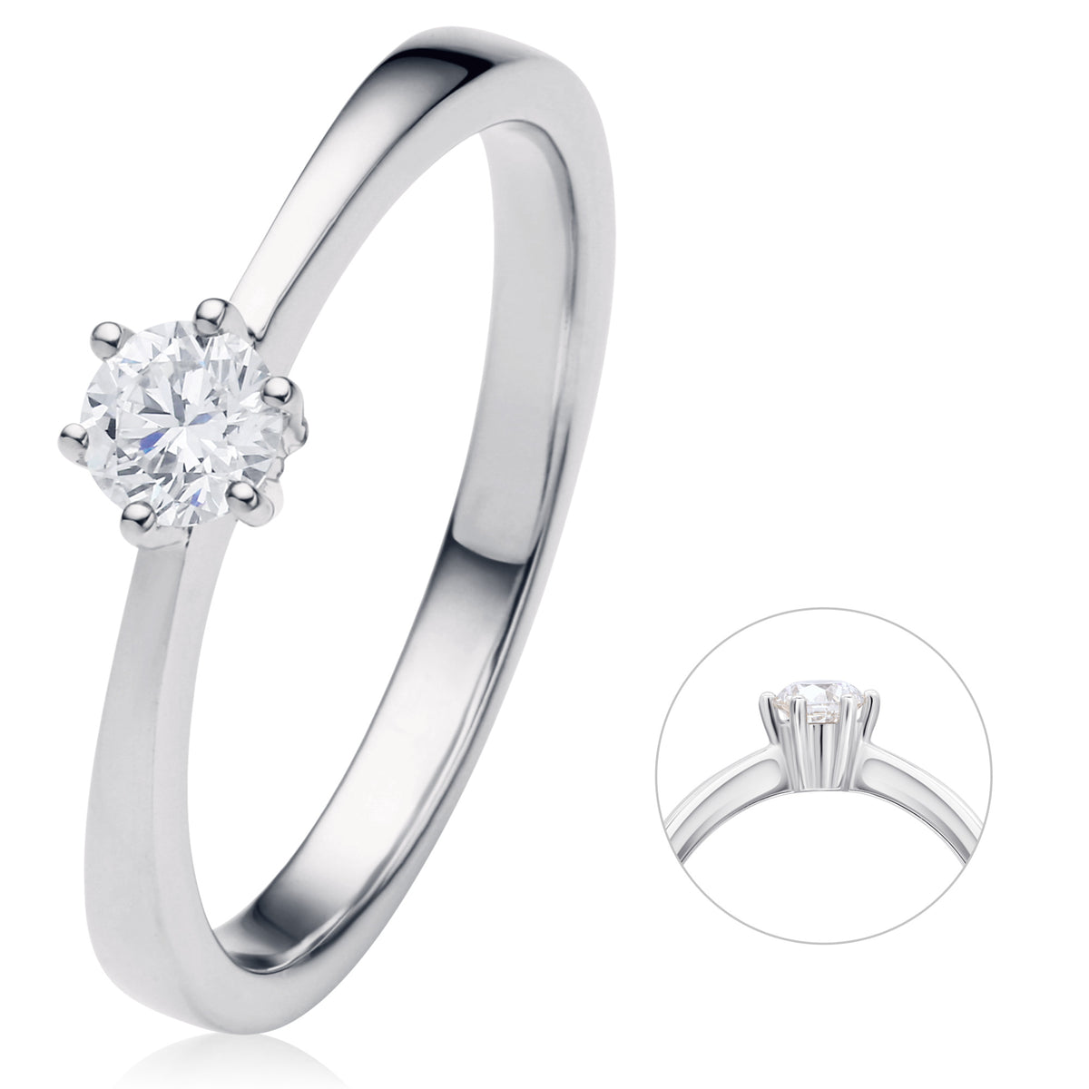 0.2 ct Diamant Brillant Ring aus 750er Weißgold von ONE ELEMENT – Bild 1