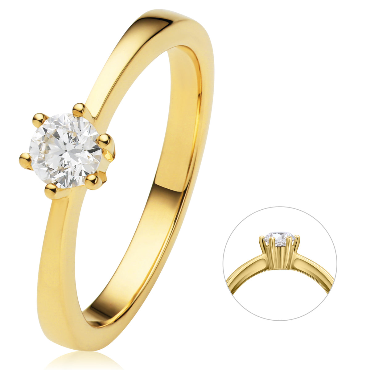 Diamantring aus 585er Gelbgold, 0,25 ct von ONE ELEMENT