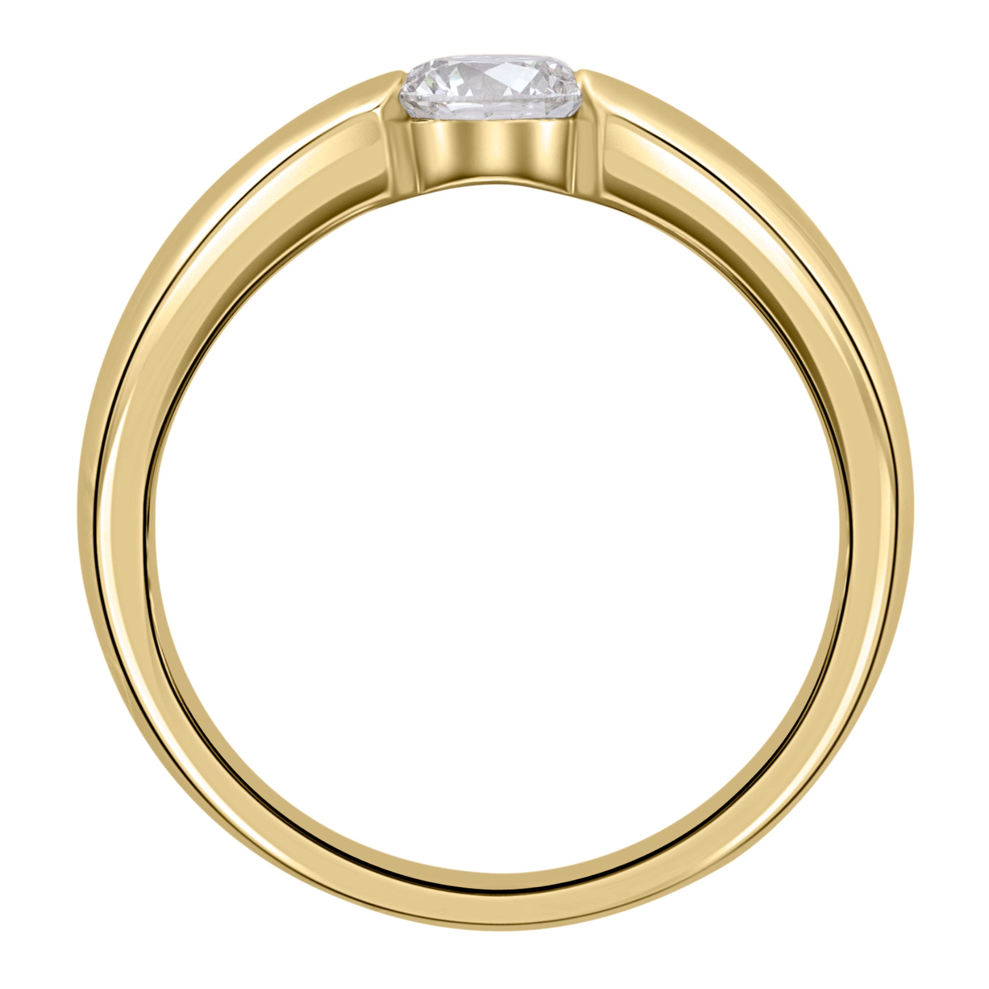 0.08 ct Diamant Brillant Spannfassung Ring aus 750er Gelbgold von ONE ELEMENT – Bild 2