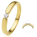 0.13 ct Diamant Brillant Spannfassung Ring aus 750er Gelbgold von ONE ELEMENT – Bild 1