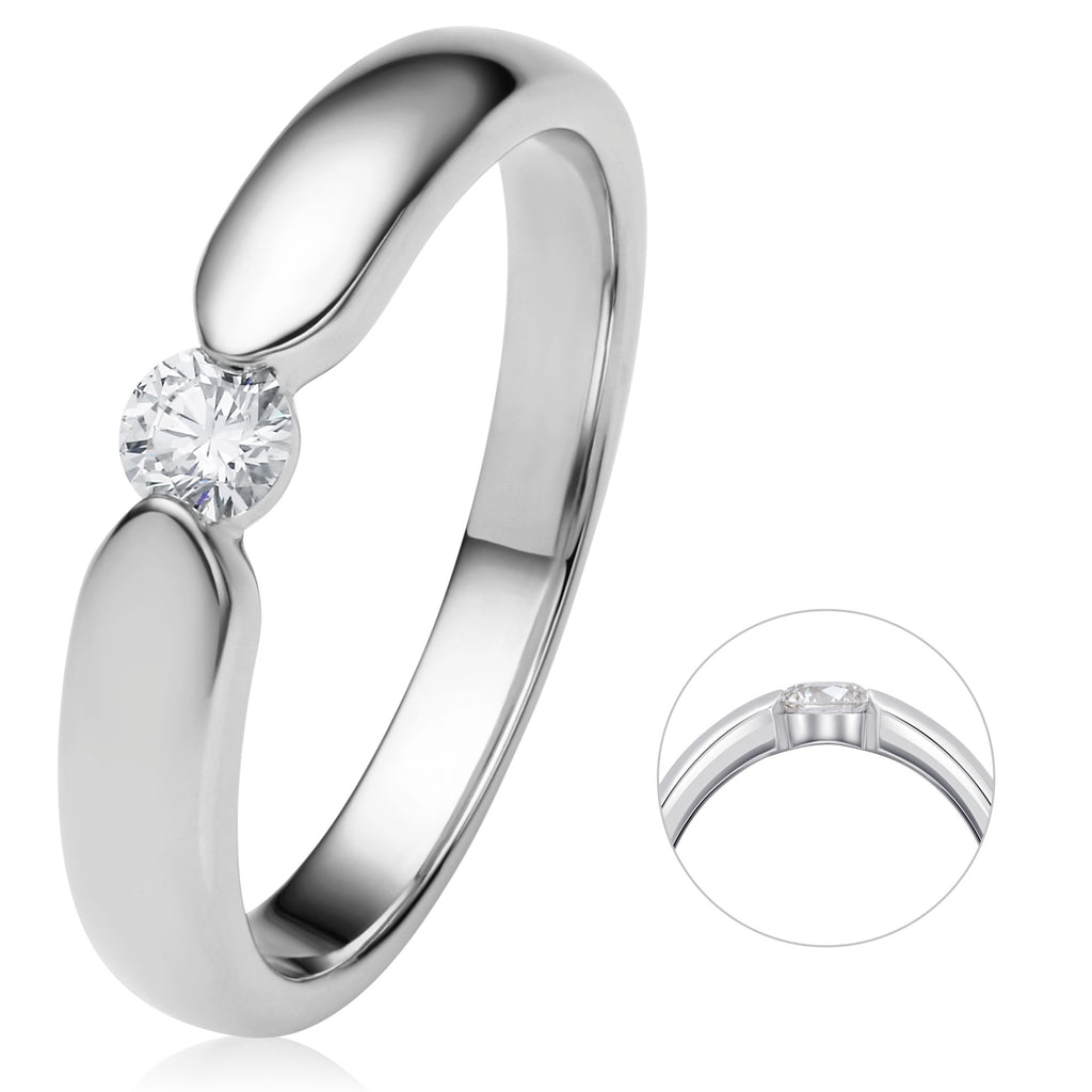 Diamantring in Spannfassung aus 585er Weißgold, 0,17 ct von ONE ELEMENT