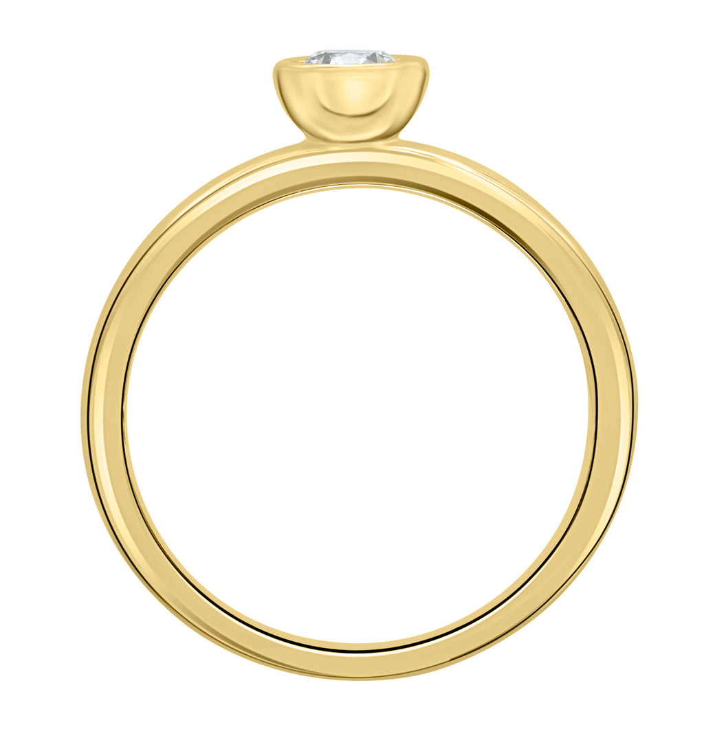 0.1 ct Diamant Brillant Zarge Ring aus 585er Gelbgold von ONE ELEMENT – Bild 2