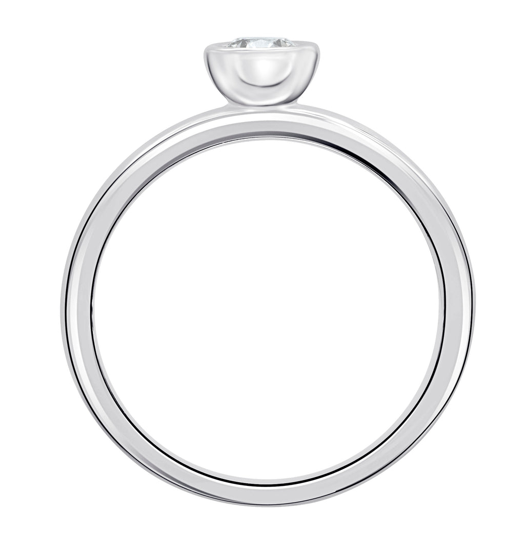 0.1 ct Diamant Brillant Zarge Ring aus 750er Weißgold von ONE ELEMENT – Bild 2