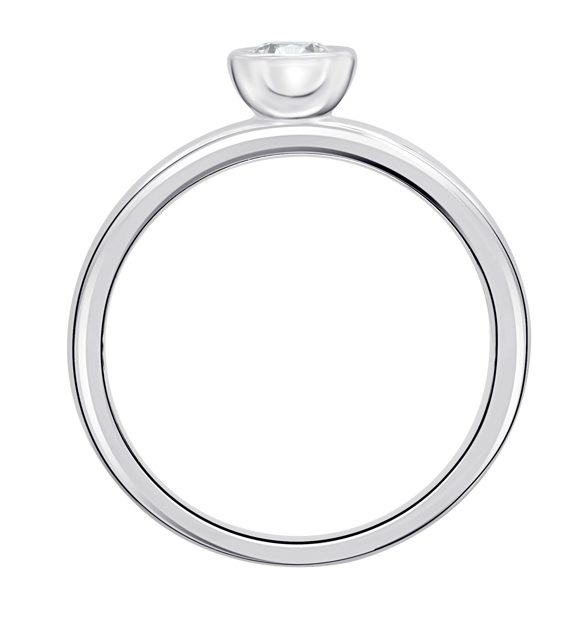 0.1 ct Diamant Brillant Zarge Ring aus 750er Weißgold von ONE ELEMENT – Bild 2