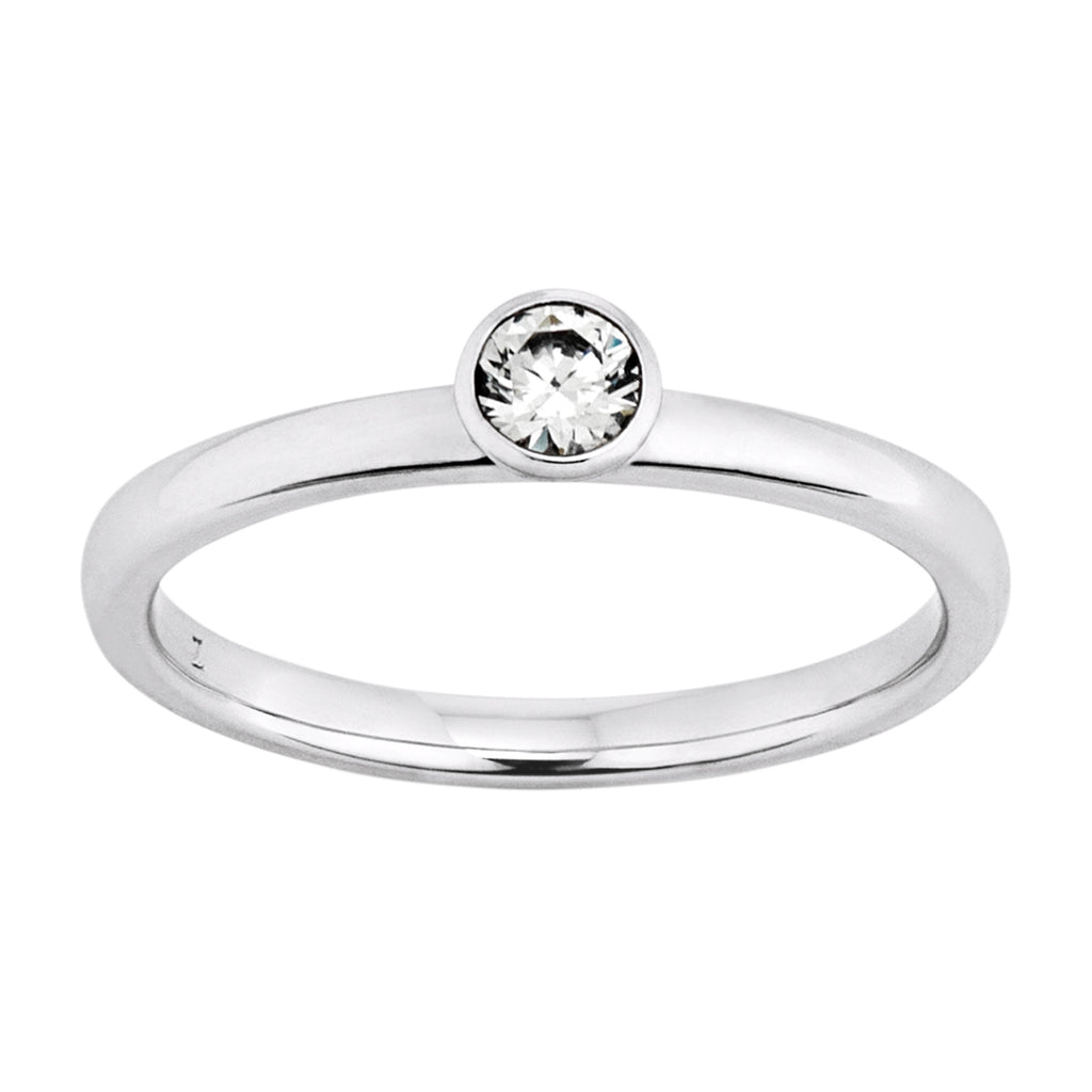 0.2 ct Diamant Brillant Zarge Ring aus 585er Weißgold von ONE ELEMENT – Bild 2