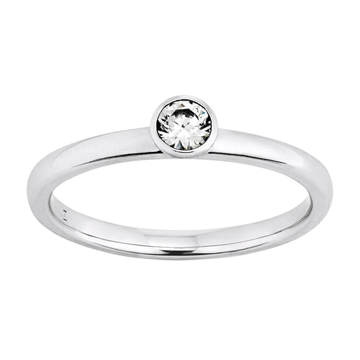 0.2 ct Diamant Brillant Zarge Ring aus 585er Weißgold von ONE ELEMENT – Bild 2