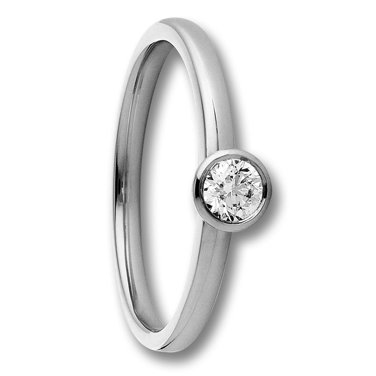 Diamantring mit Zargenfassung aus 585er Weißgold, 0,25 ct – weitere Ansicht 2