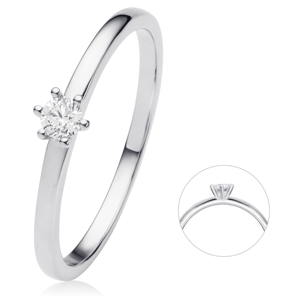 0.1 ct Diamant Brillant Ring aus 750er Weißgold von ONE ELEMENT – Bild 1