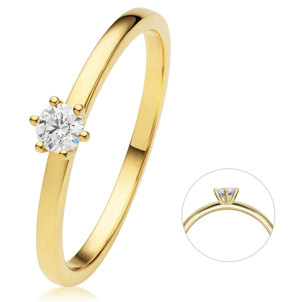 0.15 ct Diamant Brillant Ring aus 585er Gelbgold von ONE ELEMENT – Bild 1