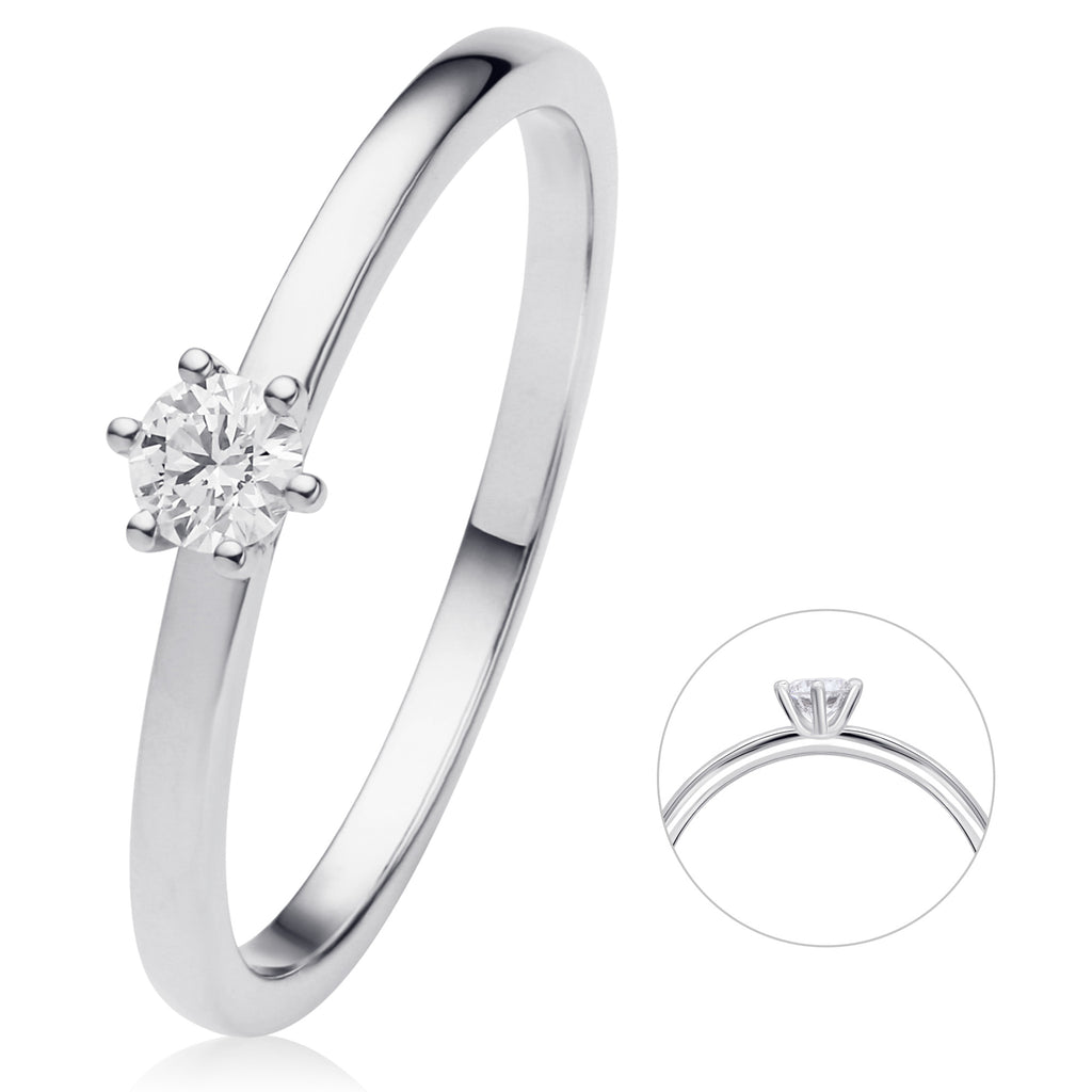 0.15 ct Diamant Brillant Ring aus 750er Weißgold von ONE ELEMENT – Bild 1