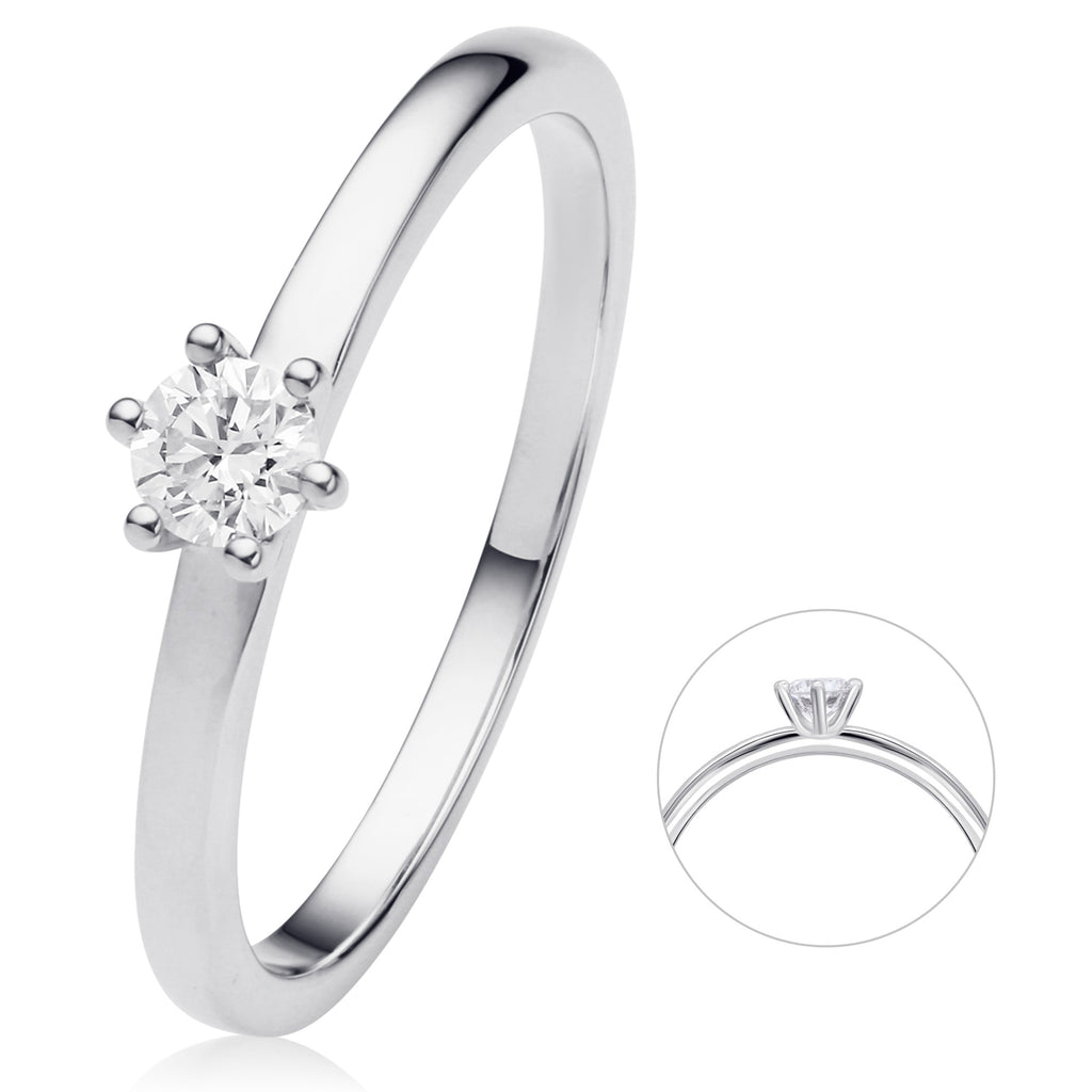 0.2 ct Diamant Brillant Ring aus 750er Weißgold von ONE ELEMENT – Bild 1