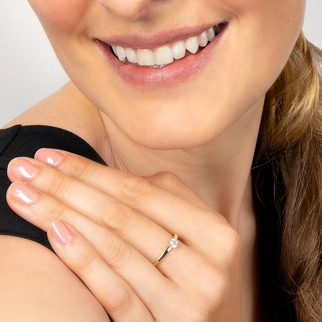 0.25 ct Diamant Brillant Ring aus 750er Gelbgold von ONE ELEMENT – Bild 3
