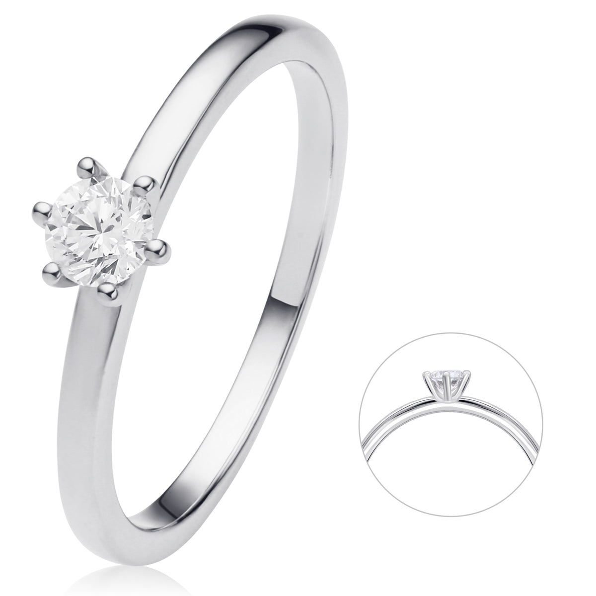 0.25 ct Diamant Brillant Ring aus 750er Weißgold von ONE ELEMENT – Bild 1