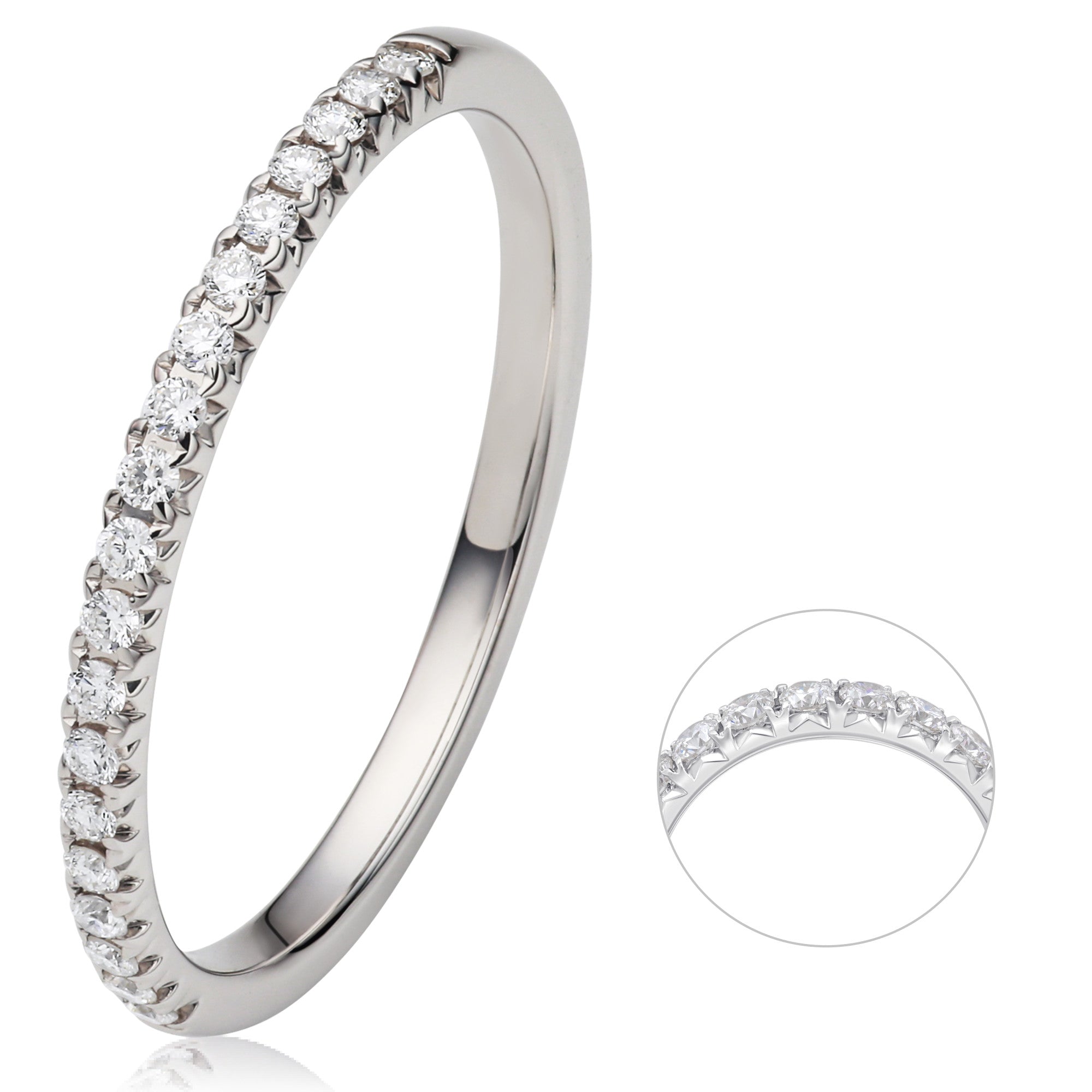 0.15 ct Diamant Brillant Memoire Ring aus 585er Weißgold von ONE ELEMENT – Bild 1