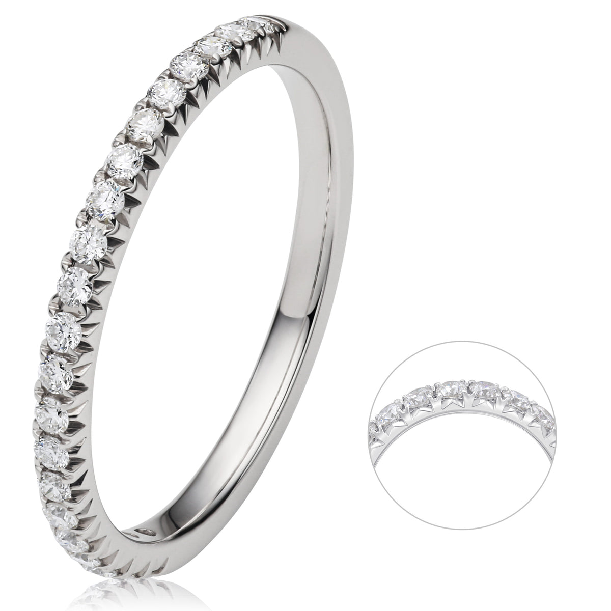 0.25 ct Diamant Brillant Memoire Ring aus 585er Weißgold von ONE ELEMENT – Bild 1