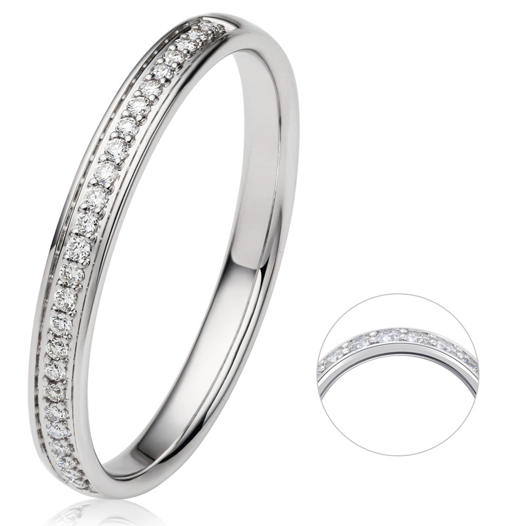 0.1 ct Diamant Brillant Memoire Ring aus 585er Weißgold von ONE ELEMENT – Bild 1