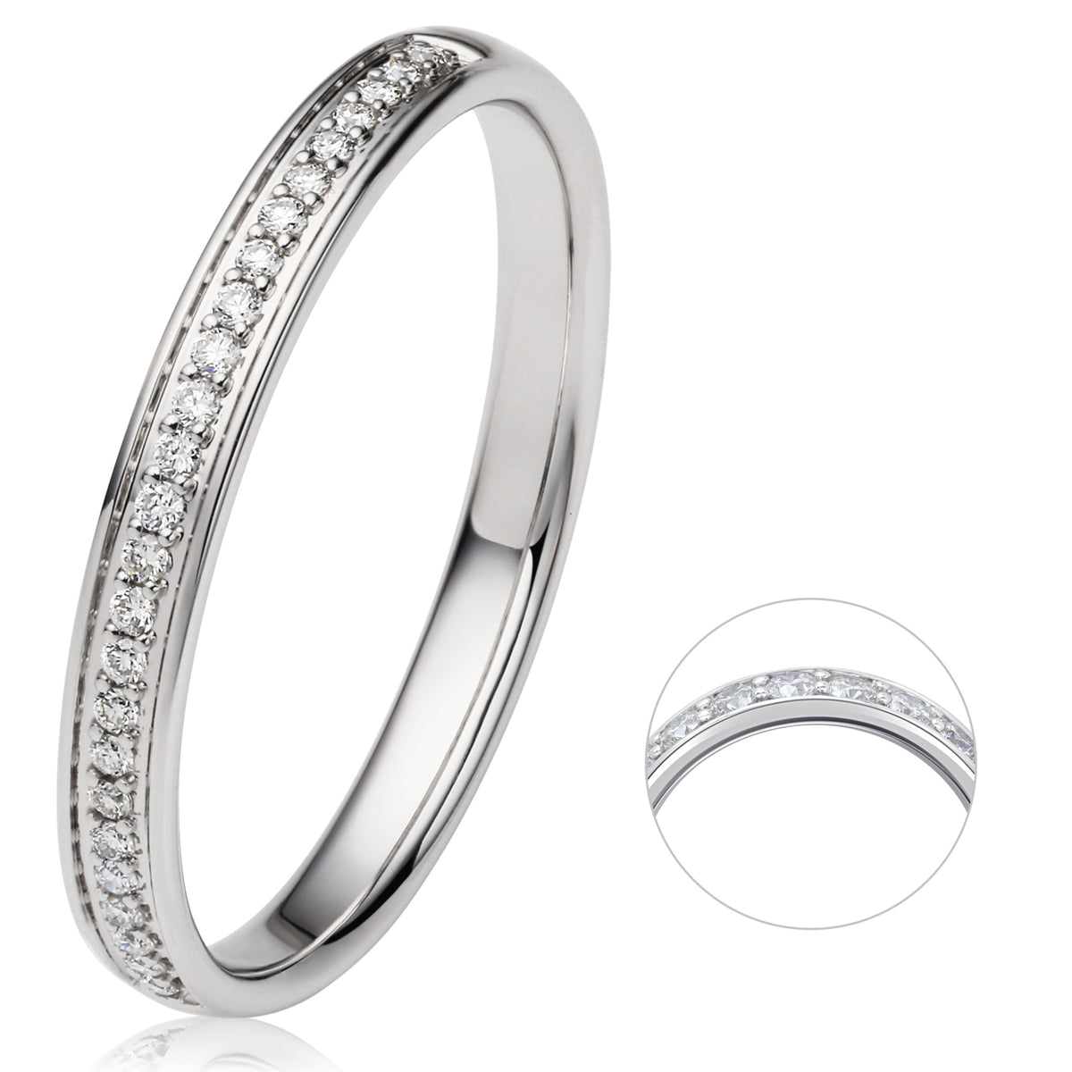 0.1 ct Diamant Brillant Memoire Ring aus 585er Weißgold von ONE ELEMENT – Bild 1