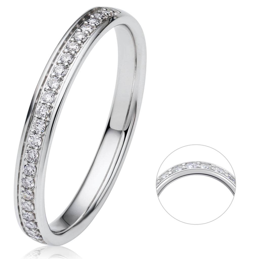 0.15 ct Diamant Brillant Memoire Ring aus 585er Weißgold von ONE ELEMENT – Bild 1
