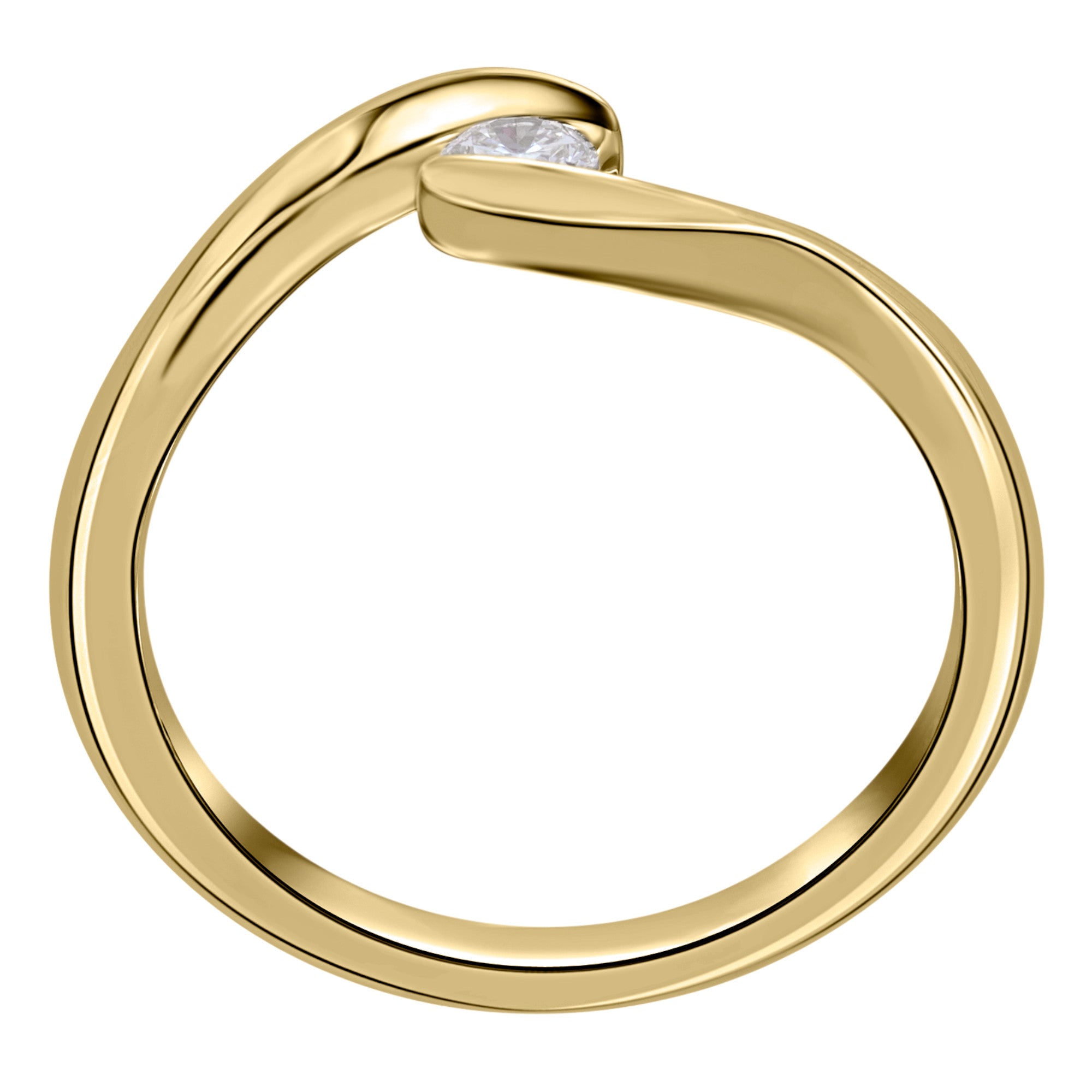 0,05 ct Diamant Brillant Spannfassung Ring aus 750er Gelbgold von ONE ELEMENT – Bild 2