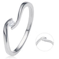 0,05 ct Diamant Brillant Spannfassung Ring aus 585er Weißgold von ONE ELEMENT – Bild 1