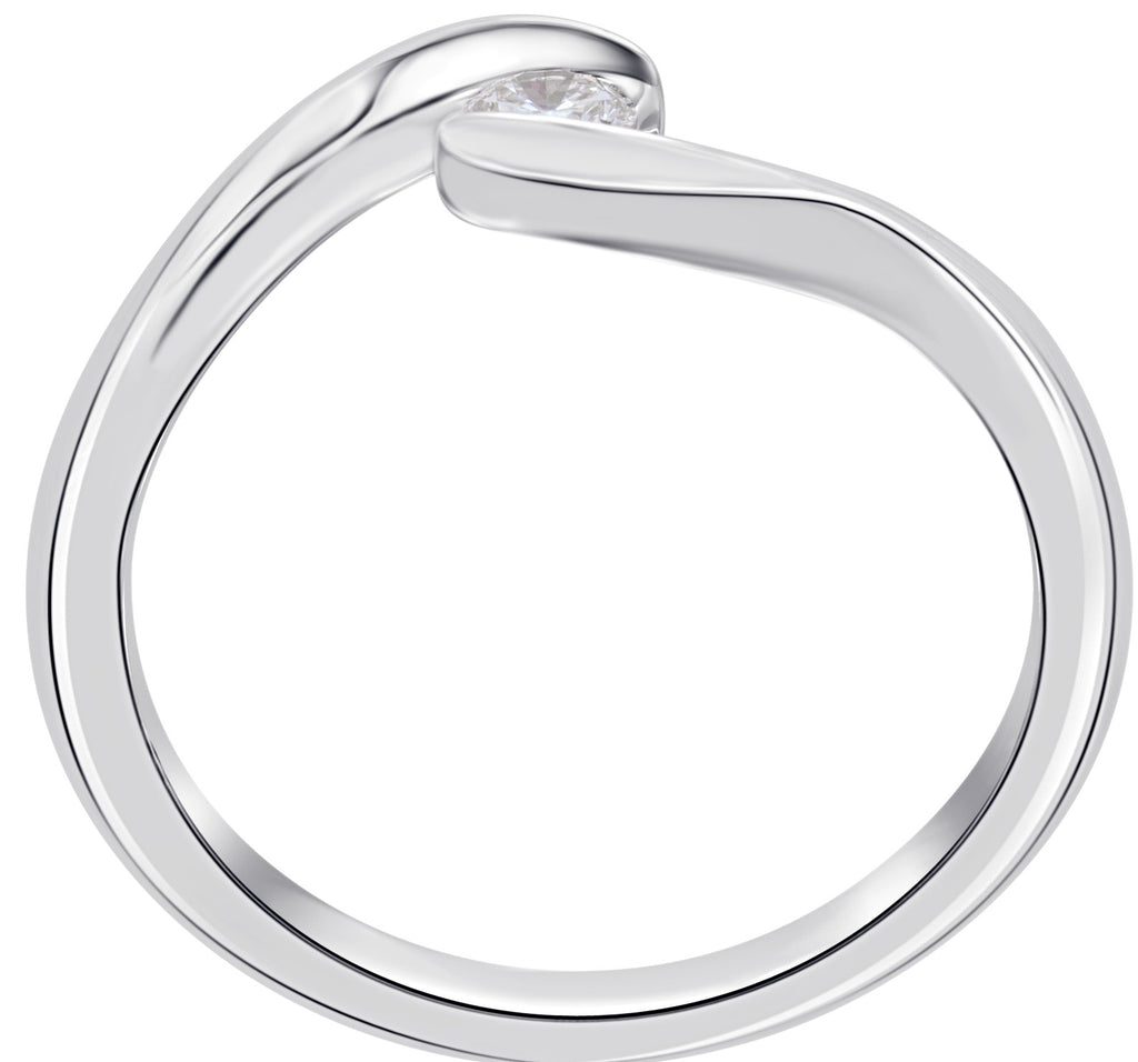 0,05 ct Diamant Brillant Spannfassung Ring aus 585er Weißgold von ONE ELEMENT – Bild 2