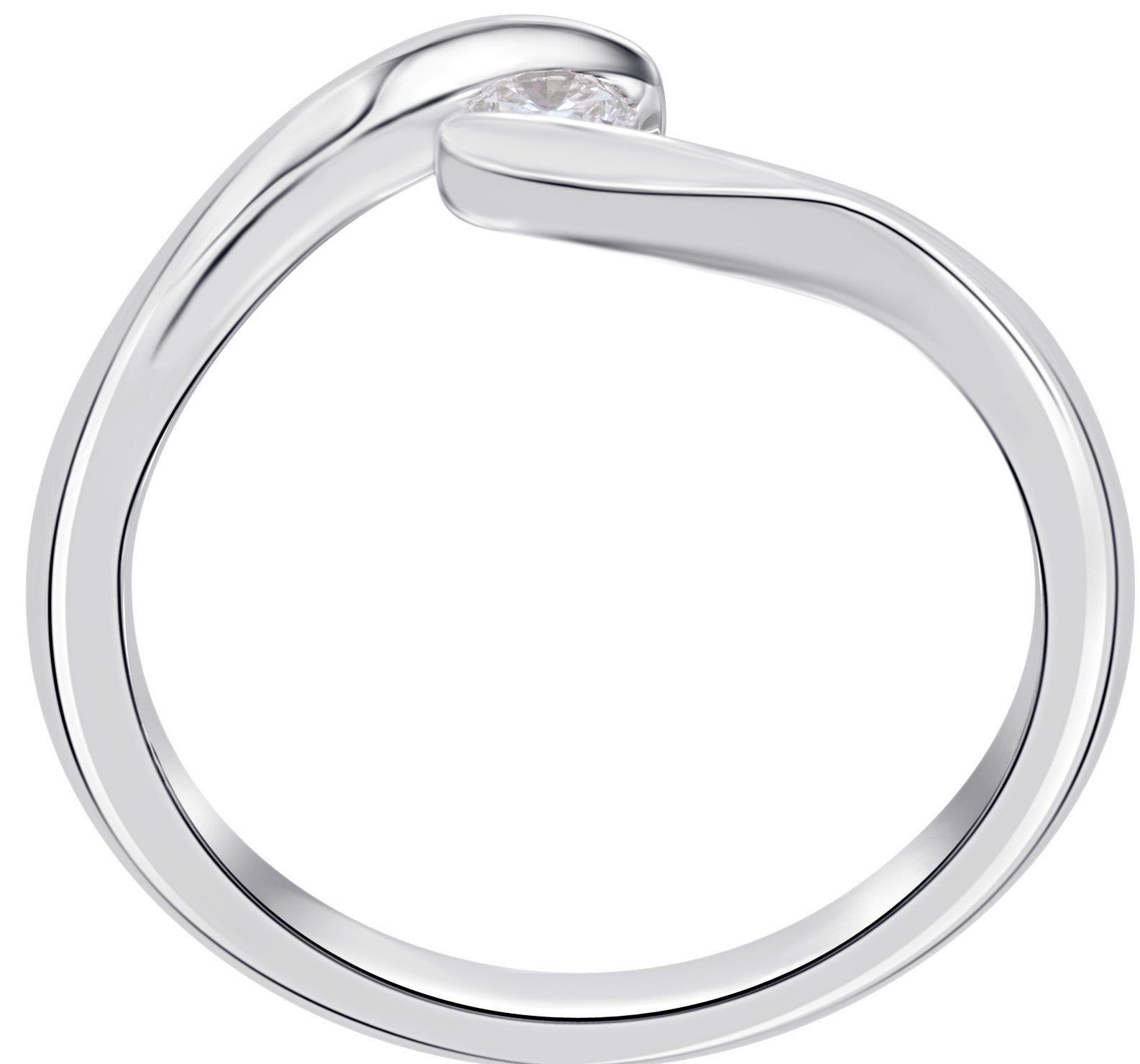 0,05 ct Diamant Brillant Spannfassung Ring aus 585er Weißgold von ONE ELEMENT – Bild 2