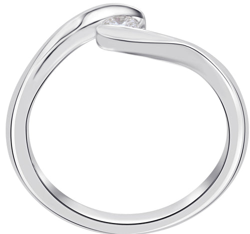 0,05 ct Diamant Brillant Spannfassung Ring aus 585er Weißgold von ONE ELEMENT – Bild 2