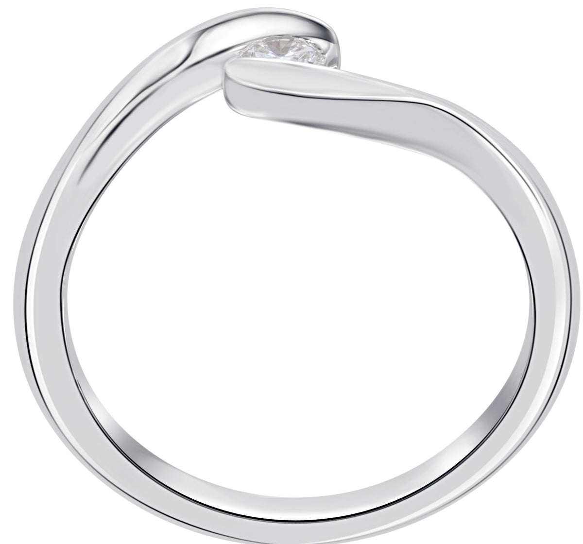 0,15 ct Diamant Brillant Spannfassung Ring aus 585er Weißgold von ONE ELEMENT – Bild 2