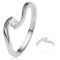 0,10 ct Diamant Brillant Spannfassung Ring aus 750er Weißgold von ONE ELEMENT – Bild 1