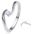 0,15 ct Diamant Brillant Spannfassung Ring aus 585er Weißgold von ONE ELEMENT – Bild 1