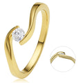 0,20 ct Diamant Brillant Spannfassung Ring aus 585er Gelbgold von ONE ELEMENT – Bild 1