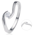 0,20 ct Diamant Brillant Spannfassung Ring aus 750er Weißgold von ONE ELEMENT – Bild 1