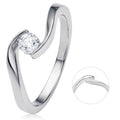 0,25 ct Diamant Brillant Spannfassung Ring aus 585er Weißgold von ONE ELEMENT – Bild 1