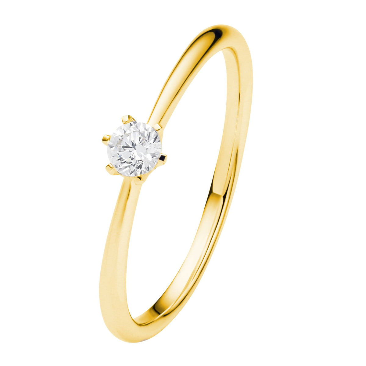0.15 ct Diamant Brillant Ring aus 750er Gelbgold von ONE ELEMENT – Bild 1