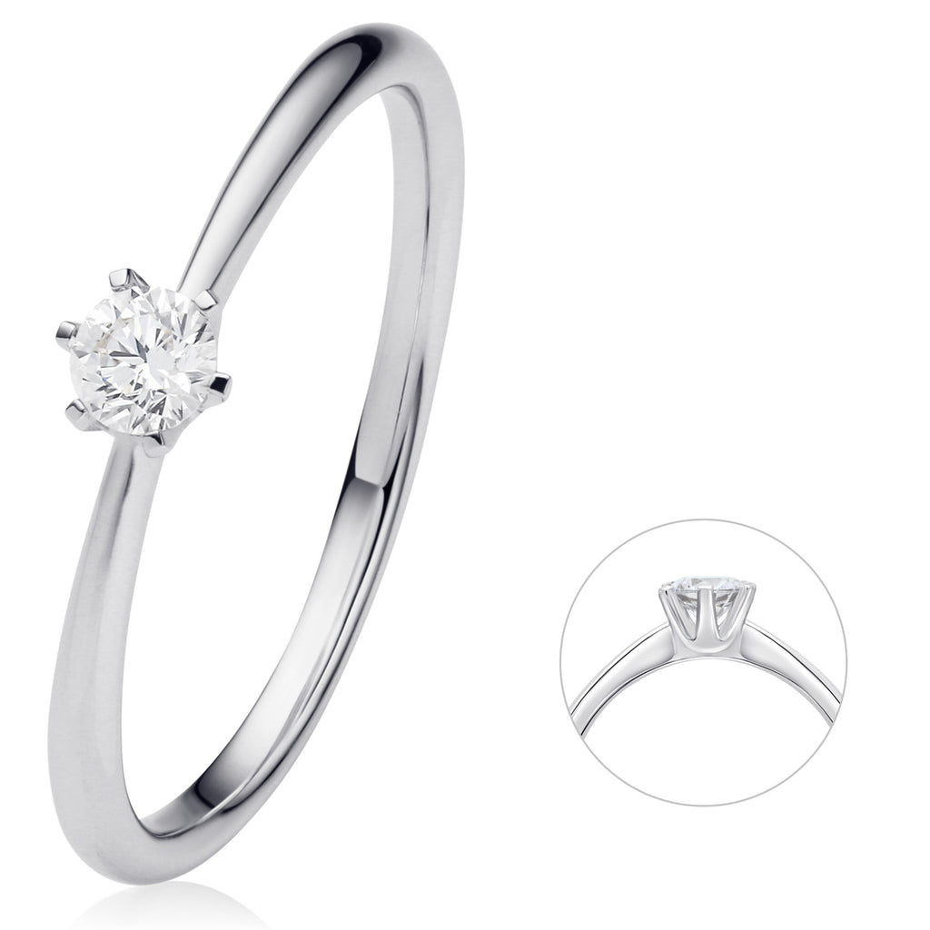 0.15 ct Diamant Brillant Ring aus 750er Weißgold von ONE ELEMENT – Bild 1