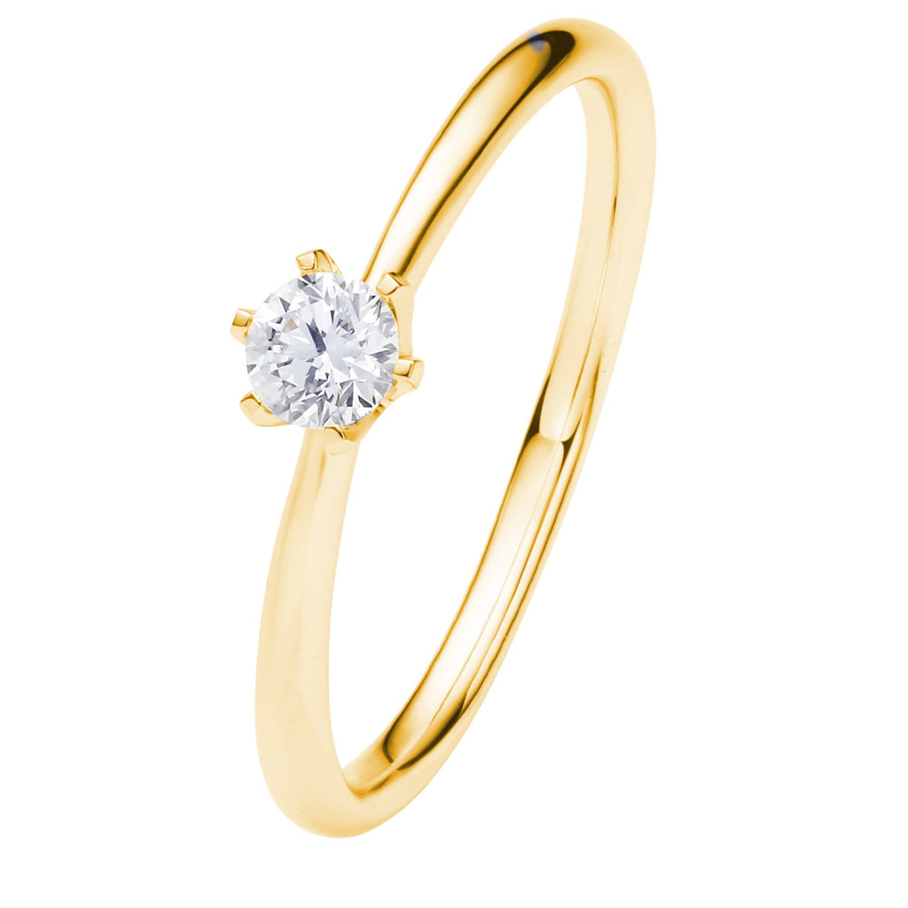 0.2 ct Diamant Brillant Ring aus 750er Gelbgold von ONE ELEMENT – Bild 1