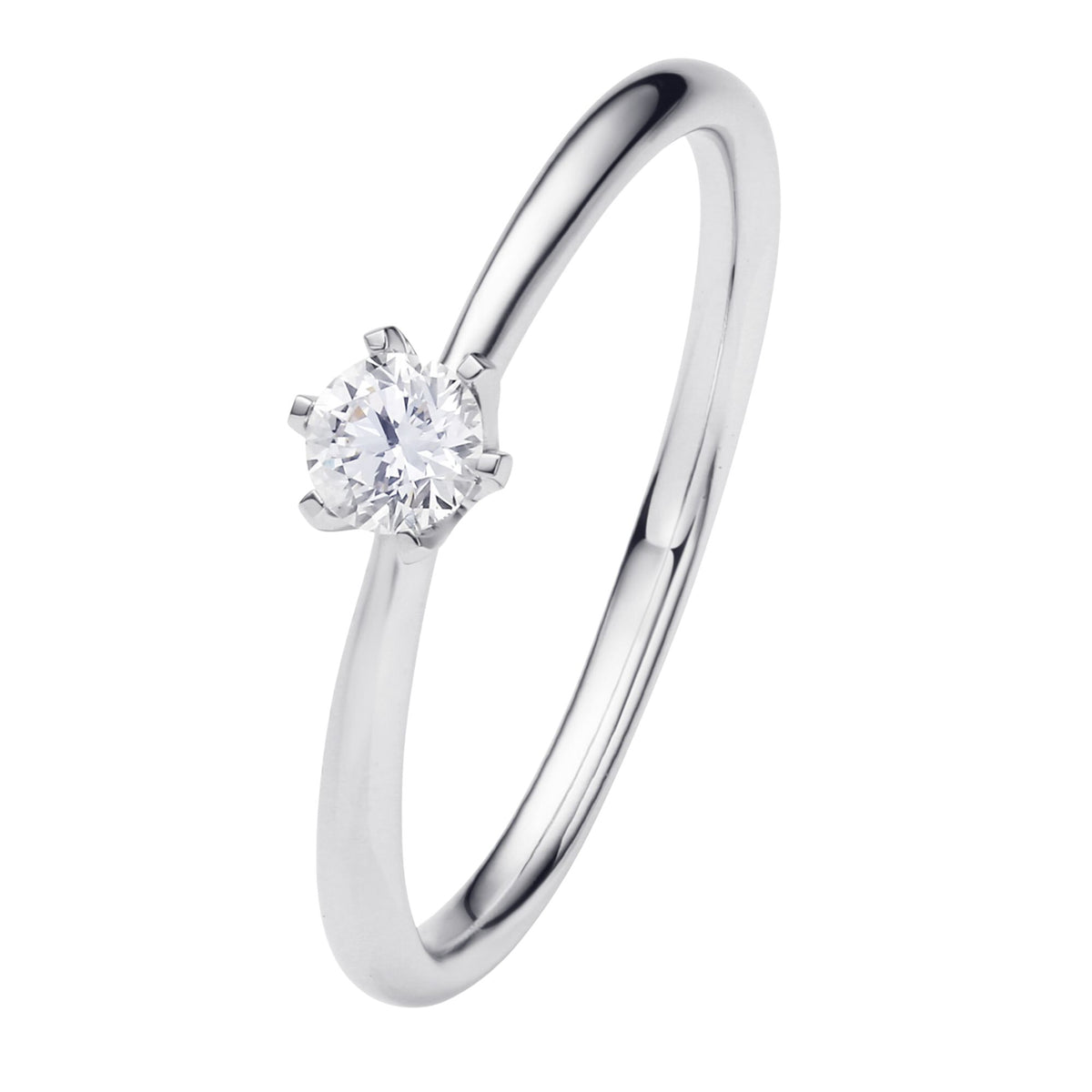 0.2 ct Diamant Brillant Ring aus 750er Weißgold von ONE ELEMENT – Bild 1