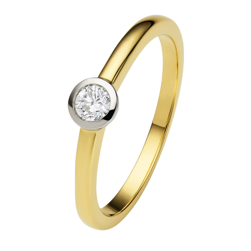 0.15 ct Diamant Brillant Zarge Ring aus 585er Gelbgold von ONE ELEMENT – Bild 1