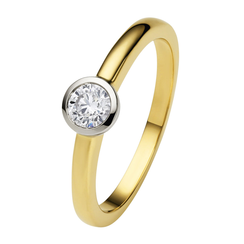 Diamantring mit Zargenfassung aus 585er Gelbgold, 0,25 ct von ONE ELEMENT