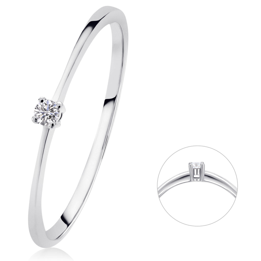 0,03 ct Diamant Brillant Ring aus 585er Weißgold von ONE ELEMENT – Bild 1