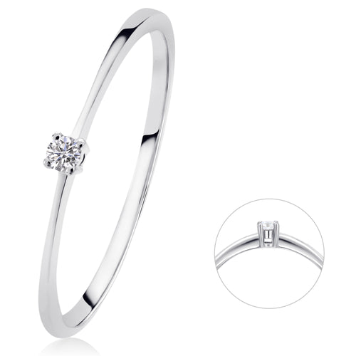 0,03 ct Diamant Brillant Ring aus 585er Weißgold von ONE ELEMENT – Bild 1