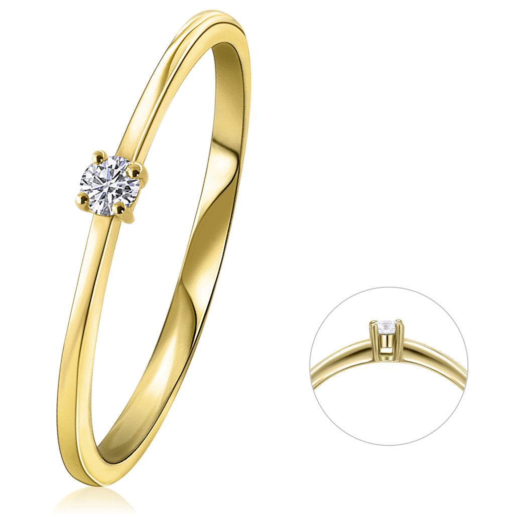 0,05 ct Diamant Brillant Ring aus 585er Gelbgold von ONE ELEMENT – Bild 1
