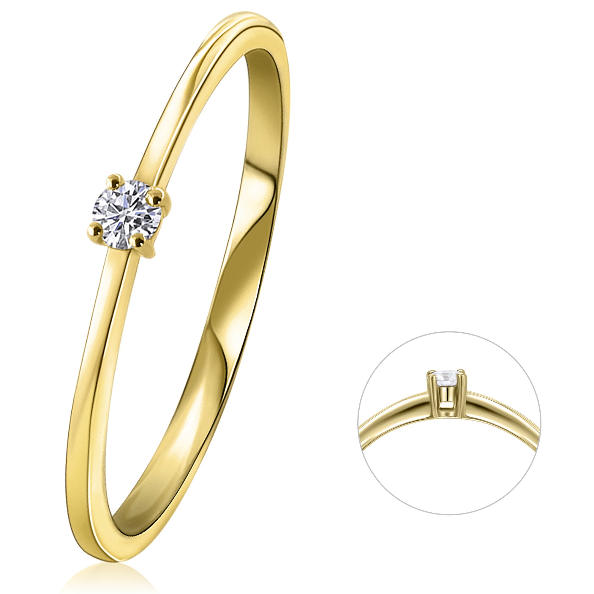 0,05 ct Diamant Brillant Ring aus 585er Gelbgold von ONE ELEMENT – Bild 1