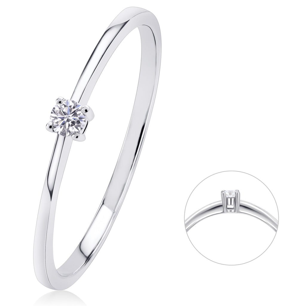 0,05 ct Diamant Brillant Ring aus 585er Weißgold von ONE ELEMENT – Bild 1
