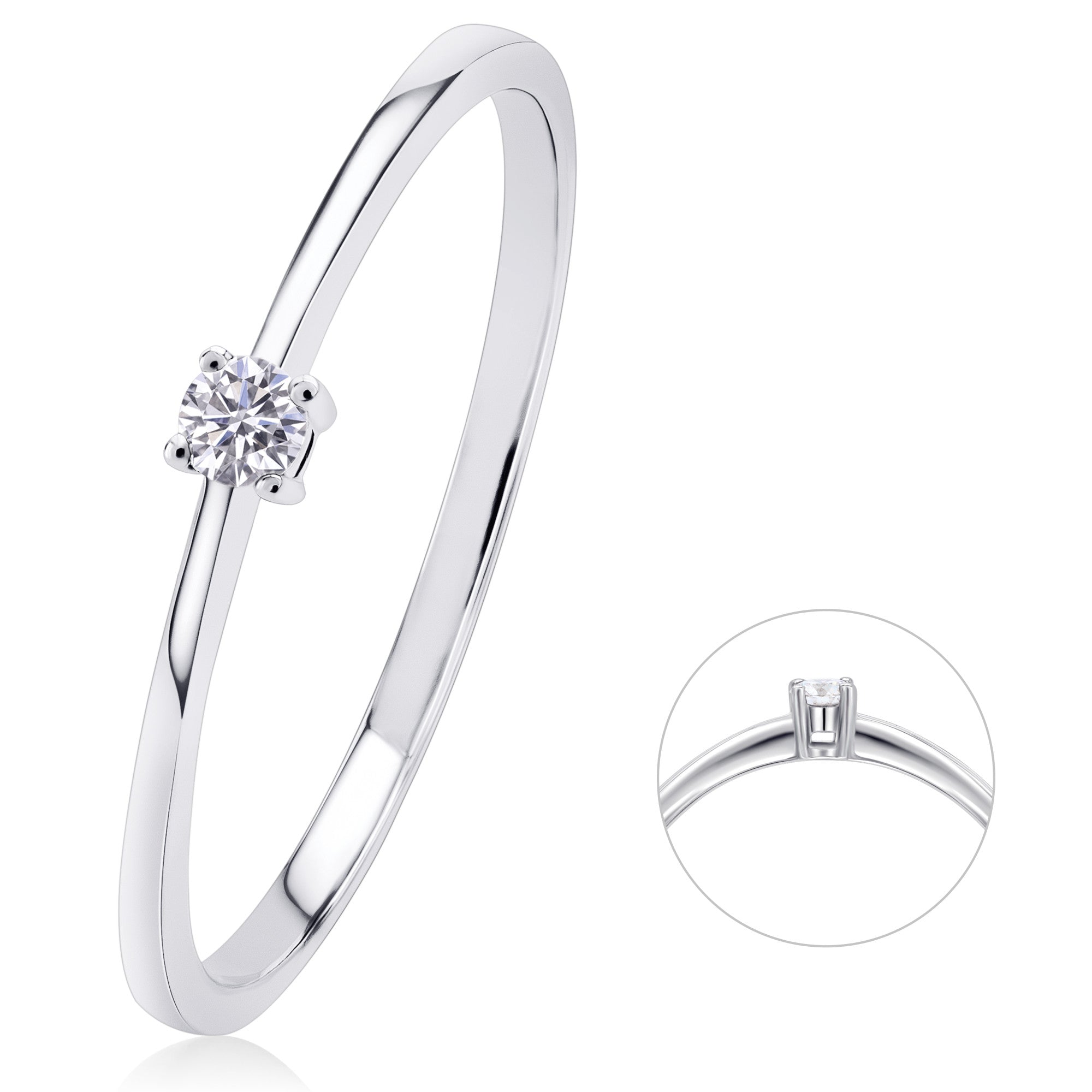 0,05 ct Diamant Brillant Ring aus 585er Weißgold von ONE ELEMENT – Bild 1