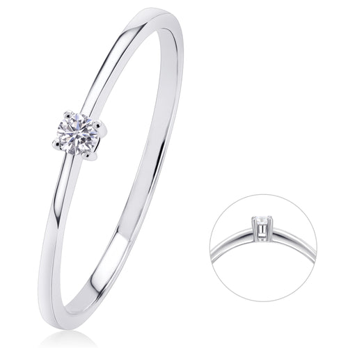 0,05 ct Diamant Brillant Ring aus 585er Weißgold von ONE ELEMENT – Bild 1