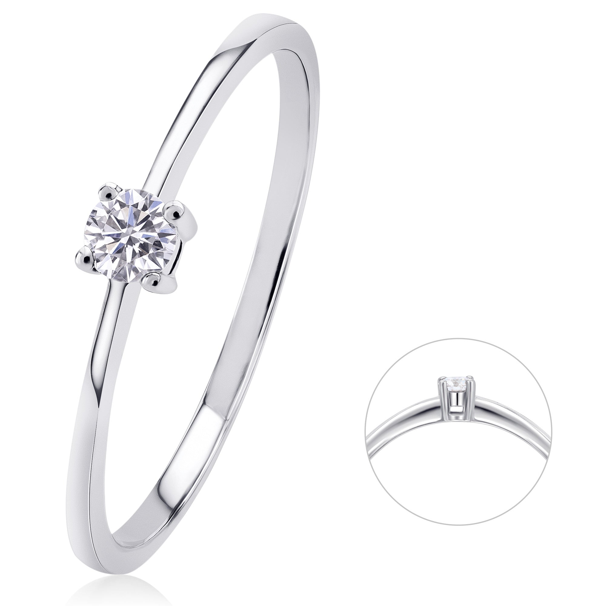 0,07 ct Diamant Brillant Ring aus 585er Weißgold von ONE ELEMENT – Bild 1